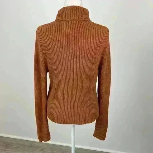 Don’t Ask Why Orange Turtleneck Knit Sweater Size OSFM - Picture 4 of 8